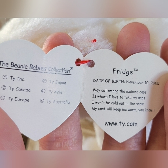 Ty Beanie Baby "Fridge" The Polar Bear Plush - Picture 6 of 9